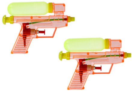 cepewa Waterpistool/waterpistolen - 2x - rood - 15 cm - kunststof - afneembaar reservoir