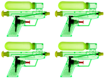 cepewa Waterpistool/waterpistolen - 4x - groen - 15 cm - kunststof - afneembaar reservoir