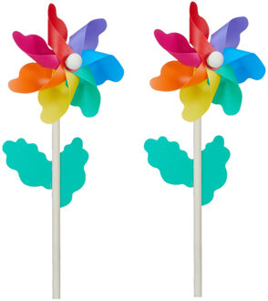 cepewa Windmolen tuin/strand - 2x - Speelgoed - Multi kleuren - 30 cm