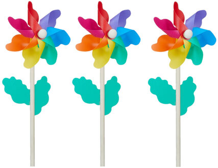 cepewa Windmolen tuin/strand - 5x - Speelgoed - Multi kleuren - 30 cm