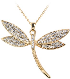 Цепи Legering Vrouwen Ketting Metalen Sieraden Bib Hanger Collier Dragonfly Lichtmetalen Trui Keten Sieraden Ожерелье