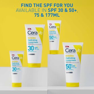 Cerave Invisible Hydrating Sunscreen SPF 30 for body, face, & all skin types with 3 essential ceramides 177 ml