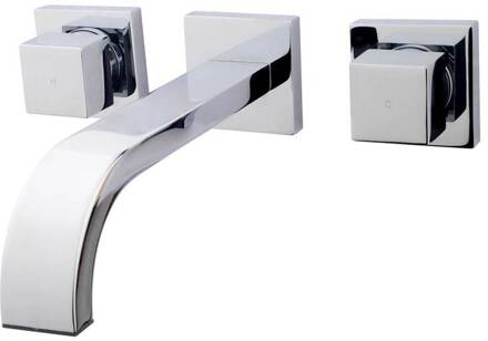 Ceres Square Inbouw Wastafelmengkraan 2 Knops Chroom Aqua Splash