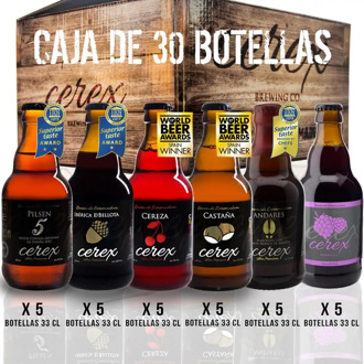 CEREX Pack 30 craft beers Cerex 33cl 5 Pilsen 5 Acorn 5 Chestnut 5 Cherry 5 Andares 5 Raspberry ideal original gift