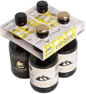 CEREX Pack 4 beers craft Cerex 33 cl limited editions 2 Trujillo double Hops, 2 spring water extremadura