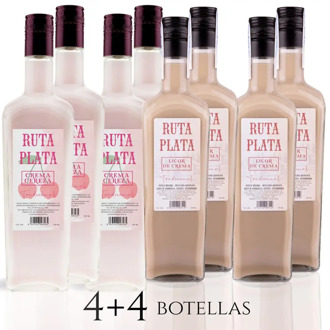 CEREX Pack 4 bottles Cream Pomace 700 ml + 4 bottles Cherry Cream 700 ml RutaPlata ideal gift drink desserts drink cold