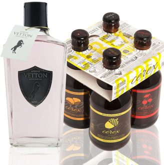 CEREX pack 4 craft beers Cerex 33cl Pilsen ACORN Cherry Chestnut + Bottle gin Spirito Vetton Cherry 700ml