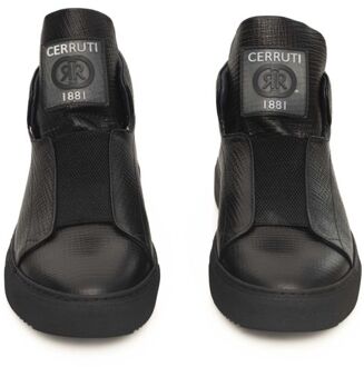 Cerruti 1881 Cp001 Leren Hightop Sneaker Zwart