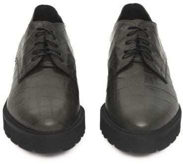 Cerruti 1881 Croc-gegraveerde leren instapper Grijs