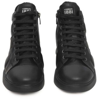Cerruti 1881 Heren Leren Hoge Sneakers - maat EU 37 Zwart