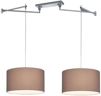 Certo hanglamp cilinder 2-lamps mocca mocca, chroom