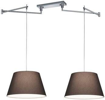 Certo hanglamp conisch 2-lamps, antraciet antraciet, chroom
