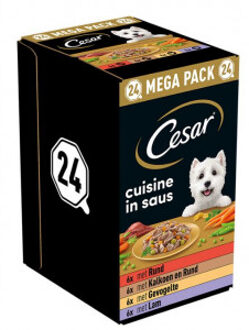 Cesar 24x150g Landragout Kuipjes Cesar Hondenvoer