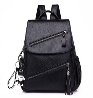 Cesha Mode Zachte Pu Lederen Vrouwen Rugzak Duurzaam Vrouwelijke Rugzak Mooie Stijl Meisjes Rugzak Sac zwart
