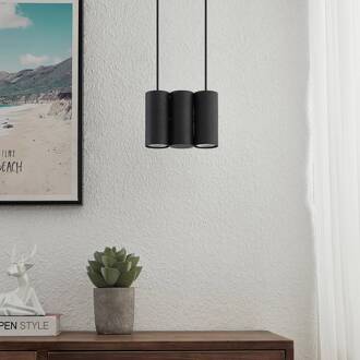Cesur hanglamp, 3-lamps, zwart zandzwart