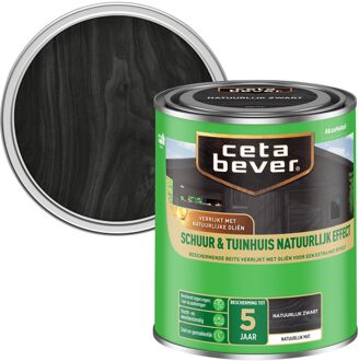 Cetabever Buitenbeits Schuur & Tuinhuis Natuurlijk Effect - Zwart - Mat - 750ml