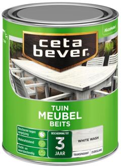 Cetabever Tuinmeubelbeits - Transparant Zijdeglans - White Wash - 750 ml