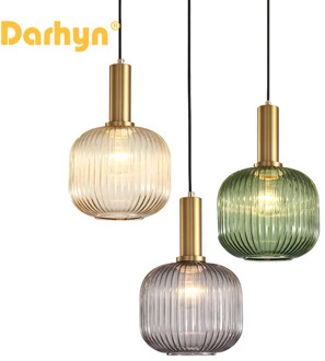 CETANT simple Nordic E27 single head LED chandelier 3 color glass crystal lamp cafe bar restaurant living room bedroom chandelie