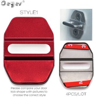 Ceyes Auto Styling Rvs Stickers Accessoires Case Voor Bmw M E46 E90 X1 Voor Mercedes Benz Voor Fiat Auto deurslot Cover stijl 1 rood