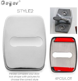 Ceyes Auto Styling Rvs Stickers Accessoires Case Voor Bmw M E46 E90 X1 Voor Mercedes Benz Voor Fiat Auto deurslot Cover stijl 2 zilver