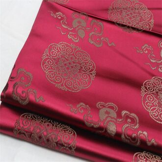 CF579 1Meter Wijn Rode Chinese Zijden Jacquard Brokaat Stof Voor Qipao Tang Pak Stof Chinese Stijl Zitkussen Kleding voor Naaien