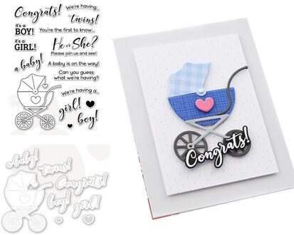 Ch Aankomst Presell Baby Geslacht Onthullen Metalen Stansmessen En Postzegels Diy Scrapbooking Card Stencil Papier Craft Wedding enkel en alleen die