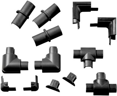 Chacon D-line Accessoirepakket Voor Kabelgoten D-line 16x8mm Kliksysteem Zwart