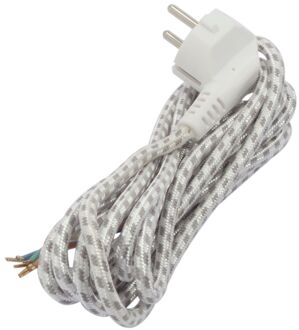 Chacon Mychacon Verlengsnoer Textiel Wit/grijs 3 Meter