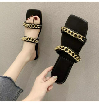 Chain slippers Zwart - 37