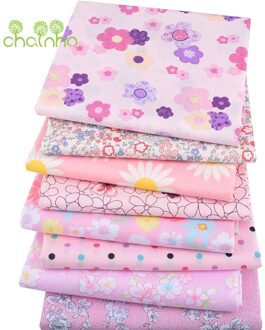 Chainho,8 Stks/partij, Heldere Roze Bloemen Serie, Gedrukt Twill Katoen Stof, patchwork Doek Voor Diy Naaien & Quiltingof Baby & Kinderen
