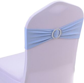 Chair Cover Stretch Band With Buckle Slider Sashes Bow Wedding Banquet Decoration 10PCS Shiny Metallic Chair Bow Sash Bands