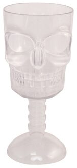 CHAKS 3D Doodshoofd glas - plastic transparant - 350 ml