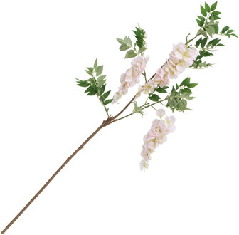 CHAKS Blauweregen/wisteria - kunstbloemen - roze - 110 cm - kunstplanten/kunsttakken