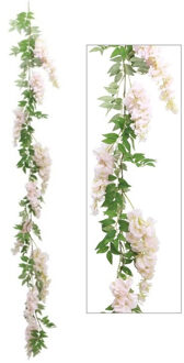 CHAKS Blauweregen/wisteria - slinger - kunstbloemen - roze - 110 cm - kunstplanten