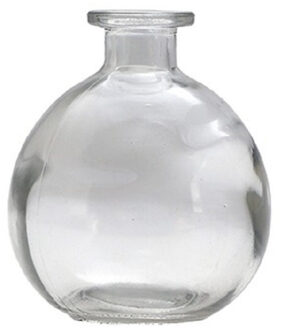 CHAKS Bloemenvaas/flesvaas - helder glas - D12 x H14 cm - bolvaasje - Vazen Transparant