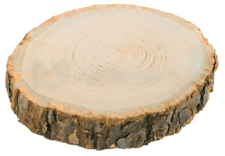 CHAKS Decoratie boomschijf met schors - hout - D26 x H4 cm - rond