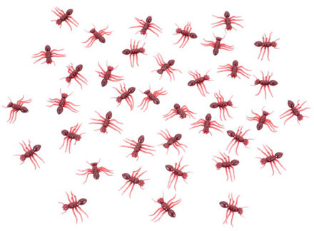 CHAKS Decoratie mieren - 4 cm - rood/bruin - 20x stuks - horror/griezel dieren/insecten