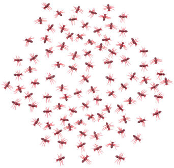CHAKS Decoratie mieren - 4 cm - rood/bruin - 60x stuks - horror/griezel dieren/insecten