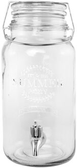 CHAKS Drank dispenser/limonadetap - met tapje - 4 liter - glas - H30 x D20 cm