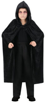 CHAKS Halloween Dracula cape - voor kinderen - fluweel - zwart - L120 cm One size