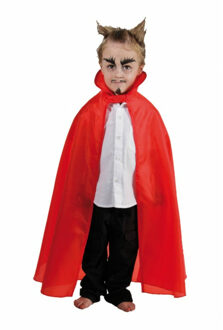 CHAKS Halloween Dracula cape - voor kinderen - rood - L85 cm One size