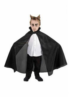 CHAKS Halloween Dracula cape - voor kinderen - zwart - L85 cm One size