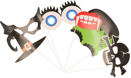 CHAKS Halloween foto props set - 6-delig - Photobooth accessoires Zwart