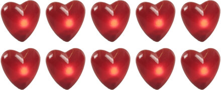 CHAKS Hartjes broche - 10x - met knipperlicht - op batterijen - 4 cm