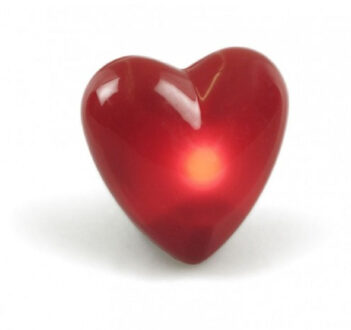 CHAKS Hartjes broche - met knipperlicht - op batterijen - 4 cm Rood