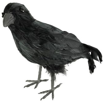 CHAKS Horror/Halloween raaf/kraai vogel - zwart - 32 cm Donkergrijs