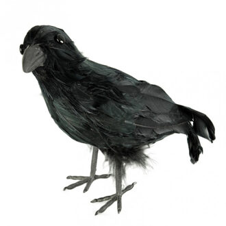 CHAKS Horror/Halloween raaf/kraai vogel - zwart - 32 cm