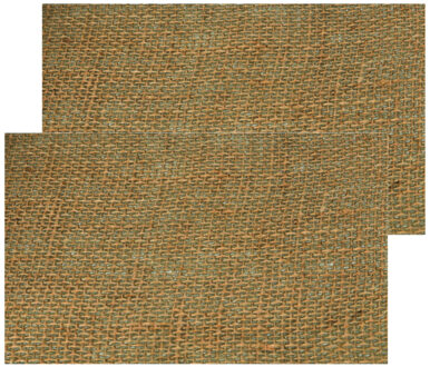 CHAKS Jute tafelloper - 2x - 28 x 500 cm - beige - extra breed gaas