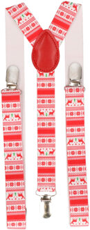 CHAKS Kerst bretels - rood - voor volwassenen -A one size - Verkleedbretels