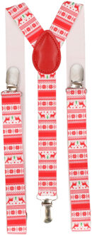 CHAKS Kerst bretels - rood - voor volwassenen - one size